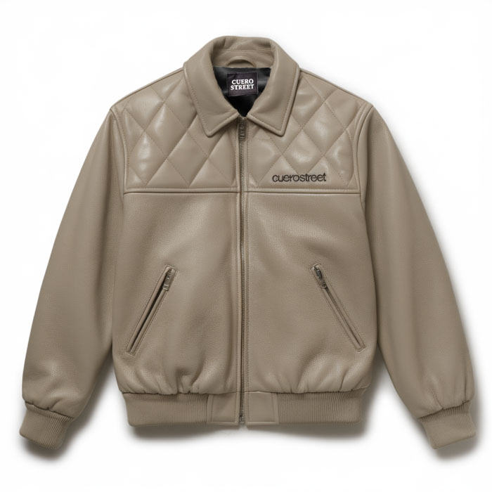 Cuero Street Beige Leather Jacket