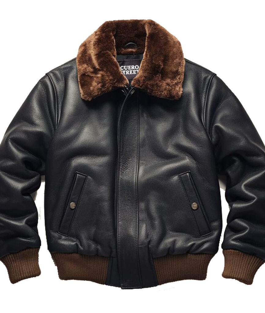 CUERO STREET BLACK SHERPA LEATHER JACKET