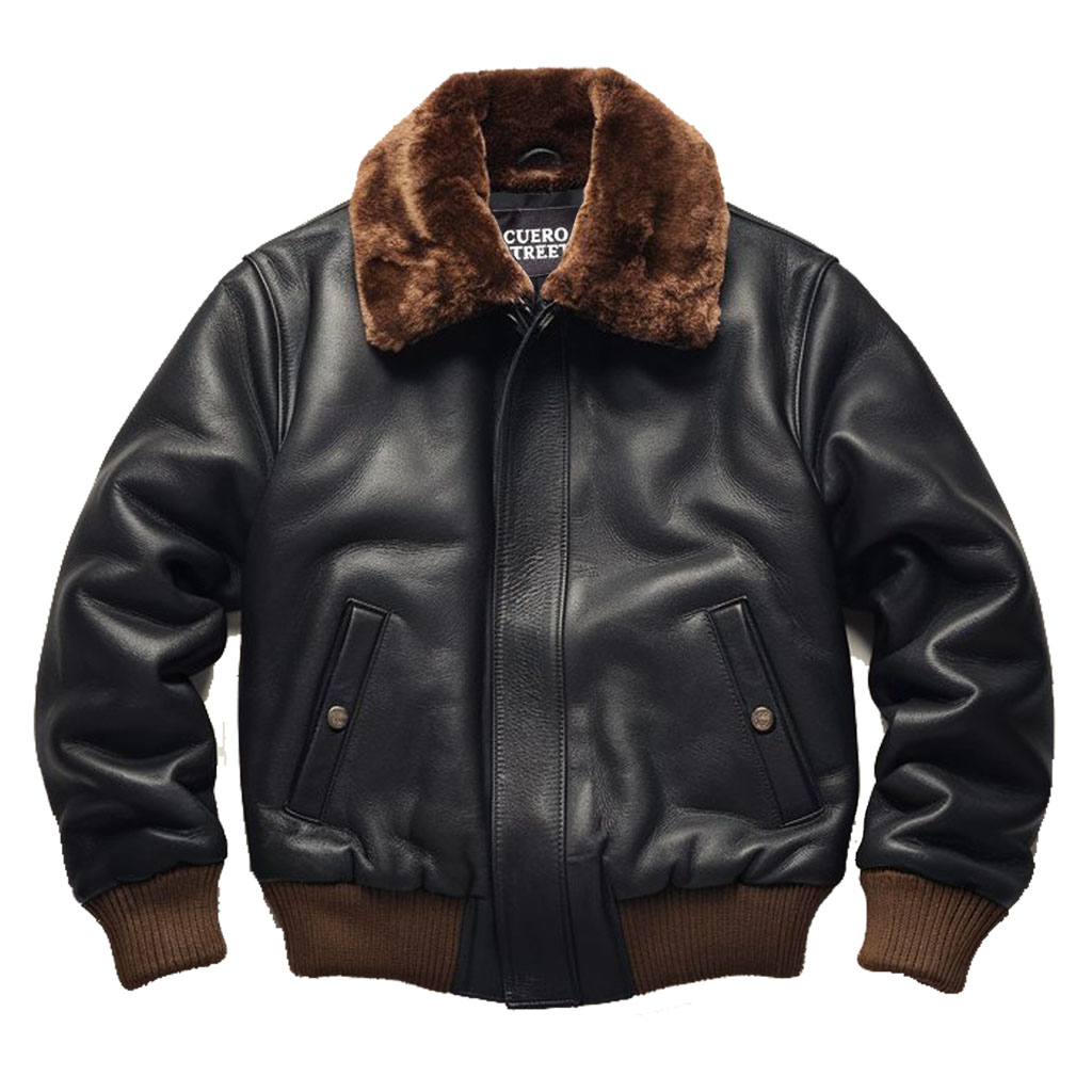 CUERO STREET BLACK SHERPA LEATHER JACKET