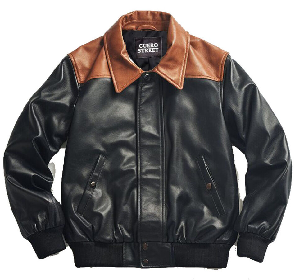 CUERO STREET BLACK BROWN LEATHER JACKET