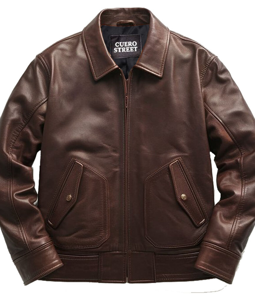 CUERO STREET DARK BROWN LEATHER JACKET