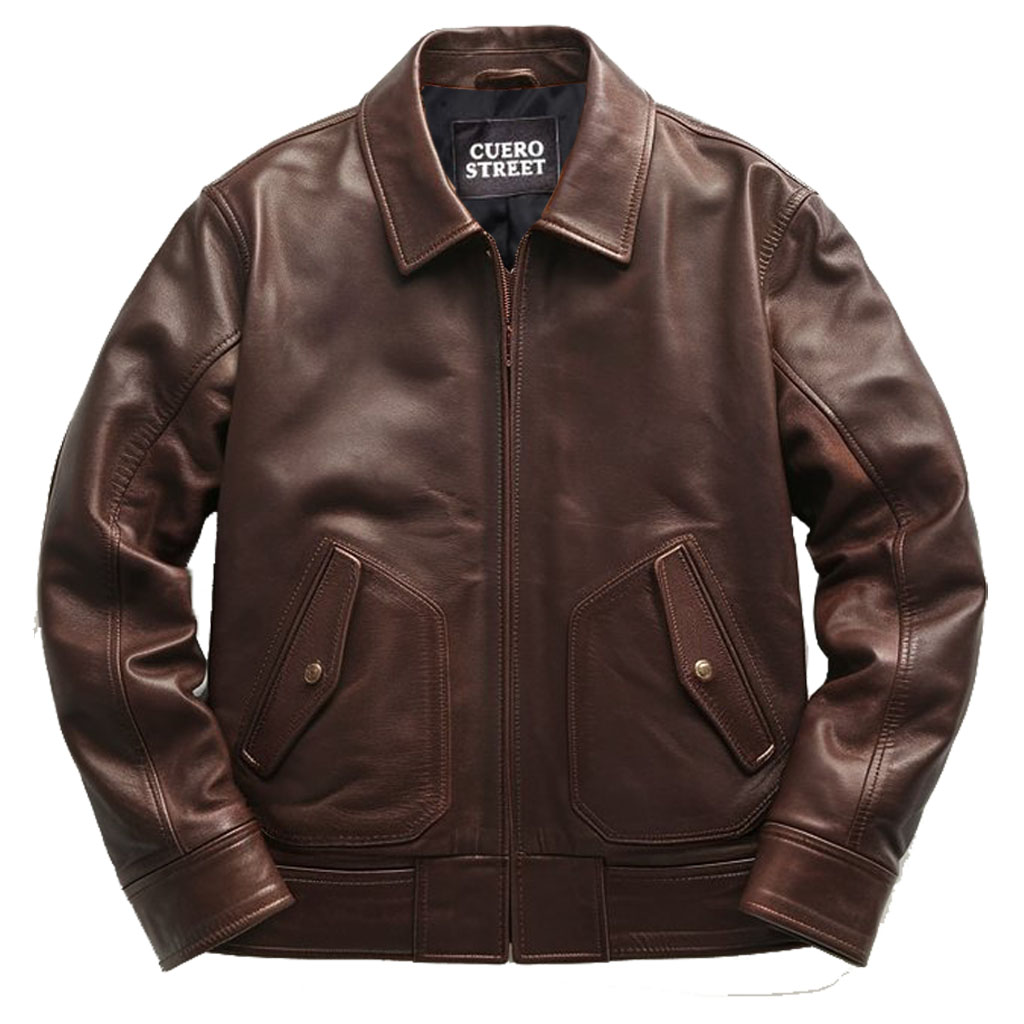 CUERO STREET DARK BROWN LEATHER JACKET